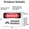 Signmission Explosive Materials Danger Sign, Vinyl Decal, 7in W x 5in L, 2PK OS-2PACK-DS-D-57-L-1210 - alternate 3
